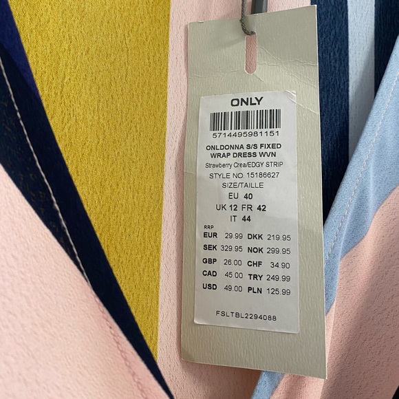 ONLY Colourblock Donna Wrap Dress (BRAND NEW/NWT) - Picture 6 of 8